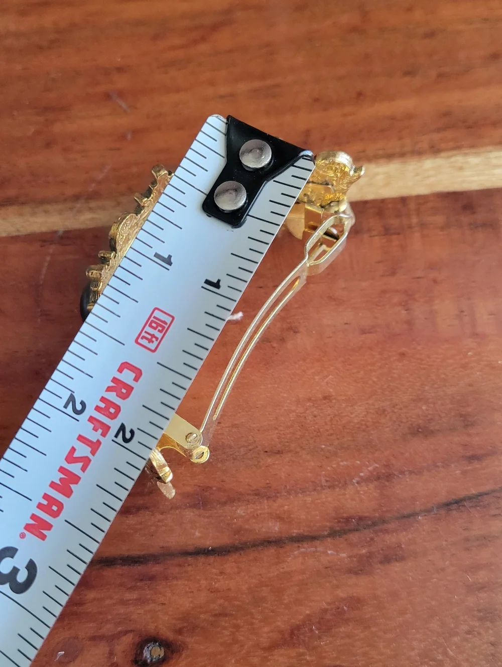 Vintage Style Gold Tone Cabochon Stones Hair Clip Metal Victorian Look - Picture 8 of 9